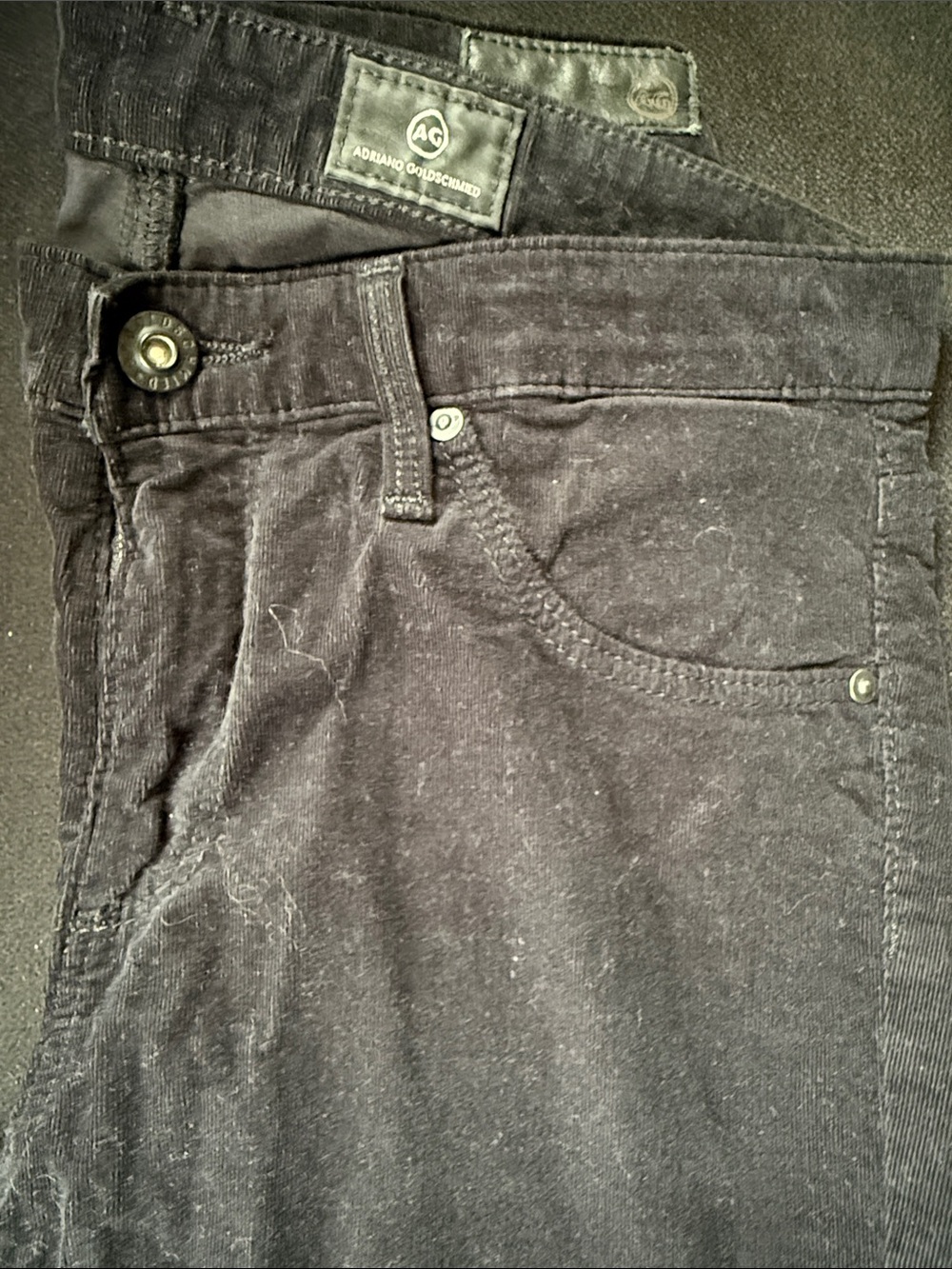 AG Adriano Goldschmied Black Corduroy Jeans
